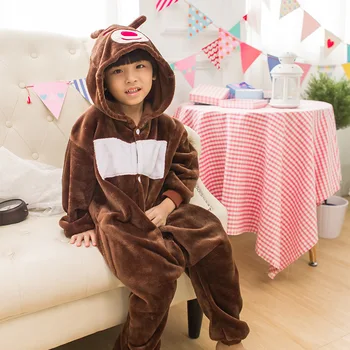 Dieťa Medveď Hnedý Cosplay Kigurumi Onesies Dieťa Komiksu, Anime Jumpsuit Kostým Pre Dievča, Chlapca Zvierat Sleepwear Pyžamo Onesies