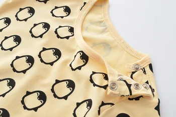 Dieťa Novorodenca Chlapec Oblečenie Remienky Cartoon Penguin Vzor Dlhý Rukáv Jumpsuit Romper Oblečenie, Oblečenie Pre Dievčatká