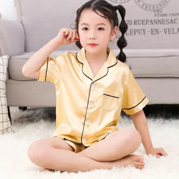 Dieťa oblečenie Sleepwear dieťa dievča leta hodváb popelín Deti, oblečenie pre voľný čas Pyžamá pre Chlapca, Pyžamá Deti Odev 1-16T teenage bunda