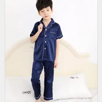 Dieťa oblečenie Sleepwear dieťa dievča leta hodváb popelín Deti, oblečenie pre voľný čas Pyžamá pre Chlapca, Pyžamá Deti Odev 1-16T teenage bunda