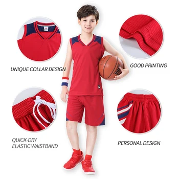 Dieťa Retro Basketbal Jersey Vlastné Chlapec Lacné Basketbal Jednotné bez Rukávov Basketbalové Športové oblečenie vyhovovali Dieťaťa Basketbalové Oblečenie
