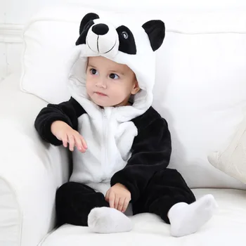 Dieťa Romper Baby Chlapci, Dievčatá Jumpsuit Nové narodený Bebe Odev s Kapucňou Batole Detské Oblečenie Roztomilá Panda Romper Detské Kostýmy