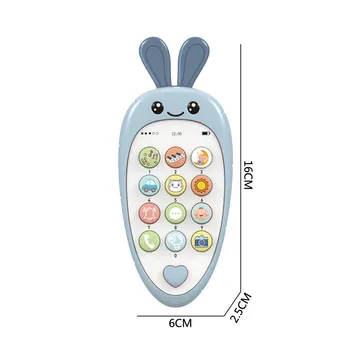 Dieťa Teether Hudobný Telefón Hračka Cartoon Mrkva Anglický Mobilný Telefón, Hračky Pre Deti Montessori Výchovy Bezpečný Materiál, Hračky