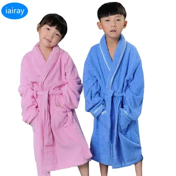 Dieťa župan dlhý toweled vaňa župan sleepwear dievčatá ružové šaty, modrý roupao chlapci takí pyžamá deti vaňa oblečenie župane