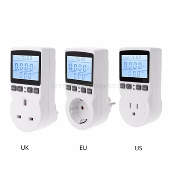 Digital Power Meter Zásuvky Energie Meter Prúd Napätie Náklady na Meranie Monitor Napájania Analyzer Elektronické Zásuvky Zásuvky EÚ a USA UK