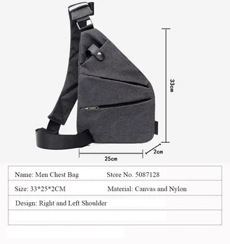 Digitálne uchovávanie Zbraň Taška pánske plátno hrudníka taška messenger multi-funkčné podnikania blízko montáž jedného pleca anti-theft taška