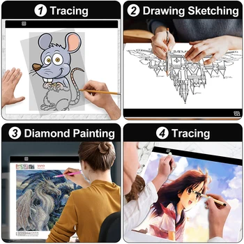 Digitálny A3 Kreslenie Tablet LED Light Box Sledovanie Kópiu Dosky Grafické Tablety Umenie Maľba na Písanie Skicovanie Animácie