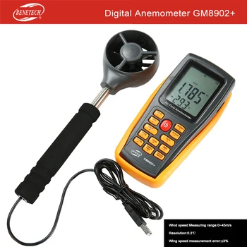 Digitálny Anemometer Rýchlosť Vetra Merač množstva Vzduchu Teplota Okolia Tester S USB Rozhraním
