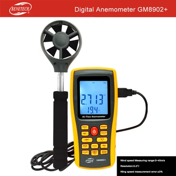 Digitálny Anemometer Rýchlosť Vetra Merač množstva Vzduchu Teplota Okolia Tester S USB Rozhraním