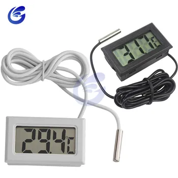 Digitálny LCD Teplomer Presné Elektronické Termometers S Sondy 1M Drôt Meranie Teploty -50~ 110 Stupeň Pre Akvárium