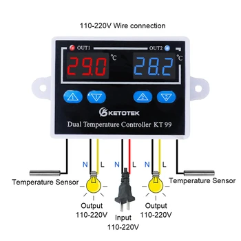 Digitálny Termostat pre Inkubátor 12V 24V 110V 220V Regulátor Teploty Regulátor Spínača Thermoregulator 10A 220VAC
