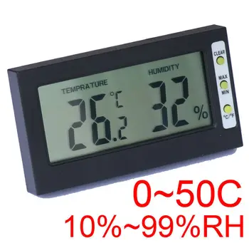 Digitálny Vlhkomer Teplota Vlhkosť Meter, Teplomer Digitálny LCD displej RH Max Min 0~50C TEMP 10%~99%RH