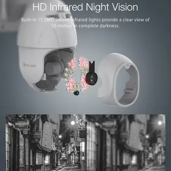 DIGOO DG-ZXC41 Full-farebné Nočné Videnie Wifi IP Kamera 2MP 1080P 30 LED Smart Speed Dome Kamery, Podpora IČ TF Karta a Ukladací priestor typu Cloud