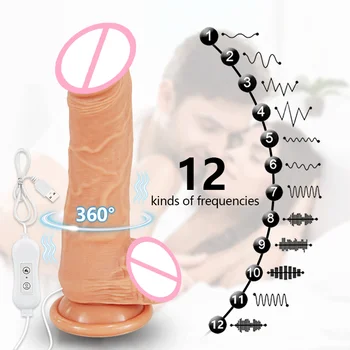 Dildo Vibrátor pre ženy prísavky penis Pre dospelých, Diaľkové Ovládanie Rotujúce Faloimitator Dick Dospelých sex produkty