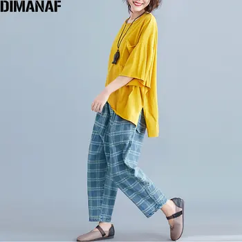 DIMANAF Plus Veľkosť Ženy Pevné Bavlnené Tričká Lady Topy Tee Veľká Veľkosť Batwing Lete Žena Voľné Bežné Základné Tunika 2019 Oblečenie