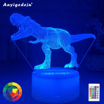 Dinosaurov 3D LED Nočné Svetlo Stôl Nočného Dotyk Diaľkové stolná Lampa Dekor Darčeky pre malé Deti, Dieťa Narodeniny Dovolenku Dievča Priateľovi