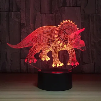 Dinosaurov 3D stolná Lampa LED Farebné Nočného Deti Narodeninám USB Sleep Osvetlenie Domáce Dekorácie s 7 Farieb, Veľkoobchod