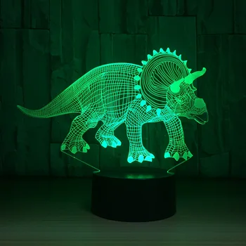 Dinosaurov 3D stolná Lampa LED Farebné Nočného Deti Narodeninám USB Sleep Osvetlenie Domáce Dekorácie s 7 Farieb, Veľkoobchod
