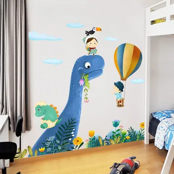 Dinosaurov Deti Izby Domova Nálepky na Stenu Cartoon Zvierat Maľovanie pre Detská Izba Detská Obtlačky Plagáty a Vytlačí na Stenu Obrázok