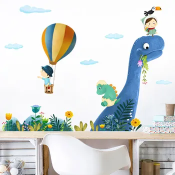 Dinosaurov Deti Izby Domova Nálepky na Stenu Cartoon Zvierat Maľovanie pre Detská Izba Detská Obtlačky Plagáty a Vytlačí na Stenu Obrázok