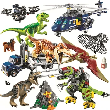 Dinosaurov World Series Tyrannosaurus Breakout Stavebné Bloky Jurský Zaparkované Kompatibilné Tehly Hračka pre Chlapcov Deti