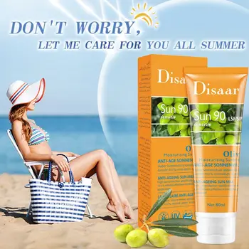 Disaar SPF60+/90+ Olivový Tela, Tváre opaľovací Krém Bielenie Pokožky Sunblock Cream Oil-Control Hydratačné Protetor Solárne Starostlivosti o Pleť 80
