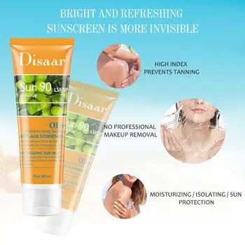 Disaar SPF60+/90+ Olivový Tela, Tváre opaľovací Krém Bielenie Pokožky Sunblock Cream Oil-Control Hydratačné Protetor Solárne Starostlivosti o Pleť 80
