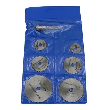 Disk Drill Čepele a Tŕň Nastaviť 6pcs rýchloreznej Ocele Pílové Kotúče 1pcs 3,2 mm Tŕň VJ-Drop