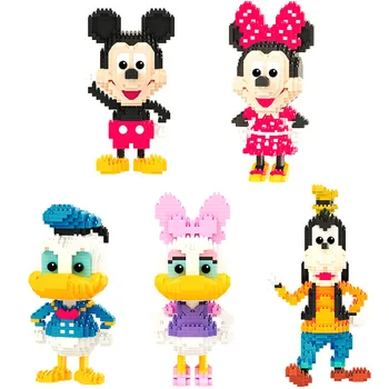 Disney 714pcs+ Mickey Mouse Diamond Stavebné Bloky Minnie Donald Duck Dasiy Goofy Micro Tehla Údaje Hračky Pre Vianočný Darček