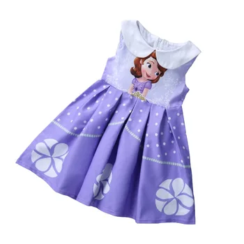 Disney Deti Šaty pre Dievčatá Sofia Princezná Šaty Vianoce, Halloween Cosplay Party detské Oblečenie Vytlačené Elegantné 1723