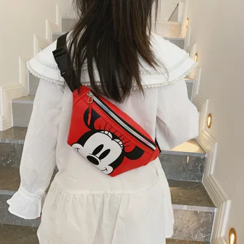Disney detské hrudníka taška nový detí karikatúra roztomilý batoľatá crossbody vak mini chlapci pás taška dievča mickey mouse taška