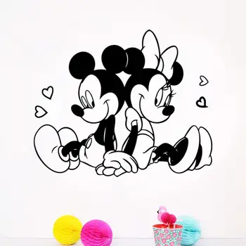 Disney Mickey Minnie Myši V Láske Umenie Kotúča, Stena Nálepky nástenná maľba Pre Deti Miestnosti, Obývacej Izby, Spálne, príslušenstvo domova 0310
