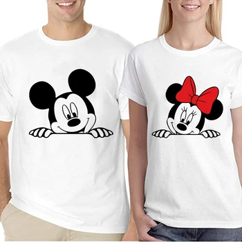 Disney Mickey Mouse Minnie Pár Tričko pre Manžela, Manželku Milovníkov T-shirt Pán Pani Valentine Darček Oblečenie Zábavné Grafické Tshirts