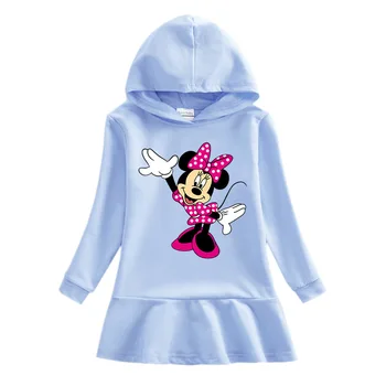 Disney Minnie Čistý kabát na Jar a na Jeseň Dievčatá Šaty dievča kabát s Kapucňou detské Long Sleeve Hooded Princezná Šaty