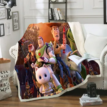 Disney Toy Story Sherif Woody Buzz Lightyear Dieťa Plyšové Deka Hodiť rozkladacia Pohovka Kryt Twin Lôžka pre Chlapcov Deti Darčeky