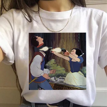 DISNEY tričko 2020 vtip Snow White vytlačené Európskych a Amerických-krátke rukávy T-shirt dámy Dámy t košele Vintage Topy