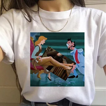 DISNEY tričko 2020 vtip Snow White vytlačené Európskych a Amerických-krátke rukávy T-shirt dámy Dámy t košele Vintage Topy