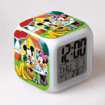 Disney Tvorivé Mickey Minnie Farebné LED Budík Hot-predaj Budík Môžu Byť Svetelné Kawaii Darček pre Deti
