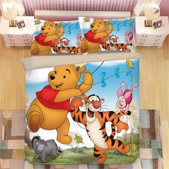 Disney Winnie the Pooh posteľná bielizeň nastaviť twin veľkosť obliečky kryt pre deti spálňa zariadené, pri chlapci manželská posteľ nastaviť jednu kráľovnú, kráľa prehoz cez posteľ
