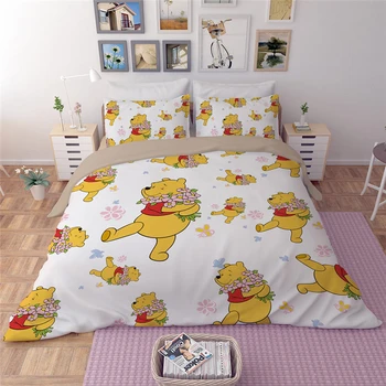Disney Winnie the Pooh posteľná bielizeň nastaviť twin veľkosť obliečky kryt pre deti spálňa zariadené, pri chlapci manželská posteľ nastaviť jednu kráľovnú, kráľa prehoz cez posteľ