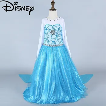 Disney šaty zelené elsa dievčatká mrazené kostýmy snehová kráľovná cosplay deti oblečenie fantasia vestido vianočný kostým princezná