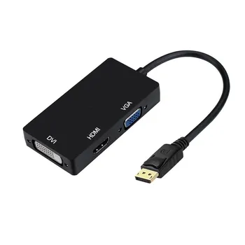DisplayPort DP Na kompatibilný s HDMI DVI-VGA Kábel 1080P Displej Port Converter Konektor Pre PC Projektor Notebook HDTV
