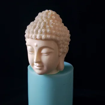 DIY 3D Buddha Hlavu ručné silikónové mydlo tortu dekorácie, sviečky plesní
