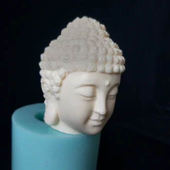 DIY 3D Buddha Hlavu ručné silikónové mydlo tortu dekorácie, sviečky plesní