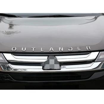 DIY 3D pre Outlander Pevné Listy Kapota Znak Chrome Logo Odznak Nálepka Pre Mitsubishi Outlander Auto styling Nehrdzavejúcej nálepky