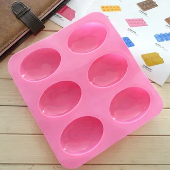 DIY 6 Sloty Tortu Formy Nástroj 3D Oválne Husacie Vajcia Tvar Silikónové Mydlo Plesne Ručne vyrábané Čokolády Puding Jelly Candy Cookie Maker Plesní