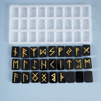 DIY Crystal Epoxidové Formy Rune List Tvorivé Osobnosti Veštenie Energie Symbol Silikónové Formy