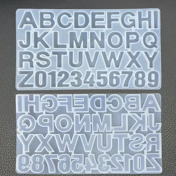 DIY Crystal Epoxidové Čísla 26 Písmen Formy Vysoké Zrkadlo Remesiel, Takže Silikónové Formy