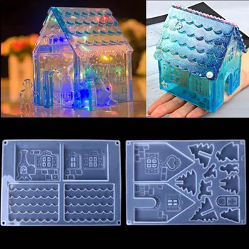 DIY Crystal Epoxidové Živice Formy Tvorivé Vianočné Dom Formy Diy Ručne vyrábané šperky Výrobu Nástrojov silikónové formy Na Živica
