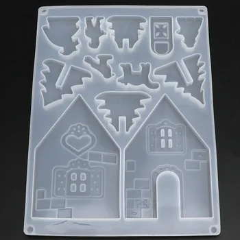 DIY Crystal Epoxidové Živice Formy Tvorivé Vianočné Dom Formy Diy Ručne vyrábané šperky Výrobu Nástrojov silikónové formy Na Živica